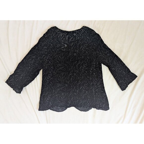 Kleen Women's Blouse Jacket Sheer Silk/Velvet Swirl Medium NEW - Picture 2 of 4